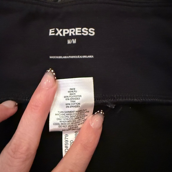 Express Black Faux Leather Pants - Picture 5 of 5